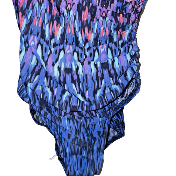 Miraclesuit‎ Vesuvio It's A Wrap Swimsuit Tummy Control V-Neck Underwire - Picture 3 of 12